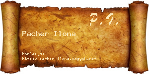 Pacher Ilona névjegykártya